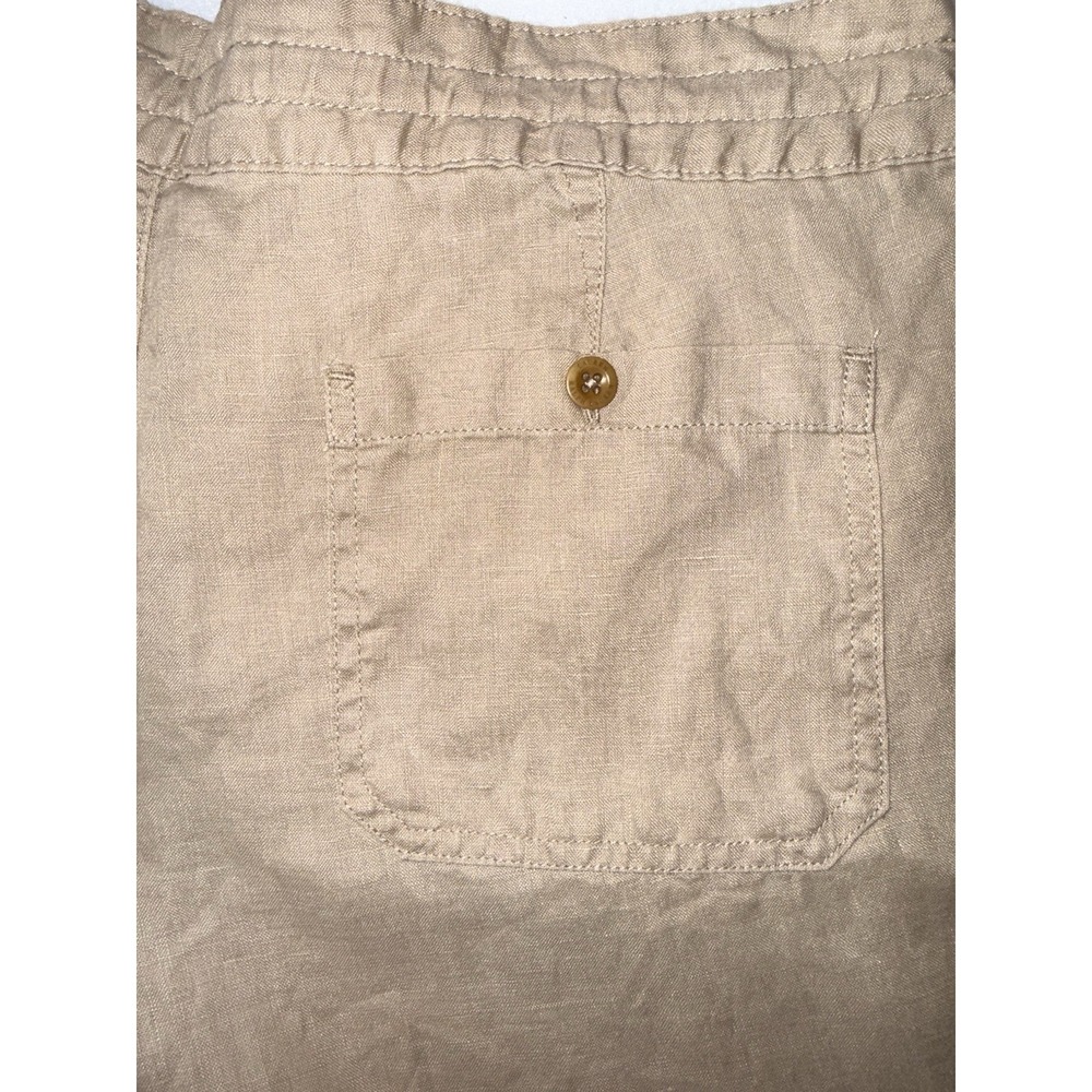 Lauren Ralph Lauren Jovonie 100% Linen Wide Leg Birch Tan Pants Sz 12 - Picture 4 of 13